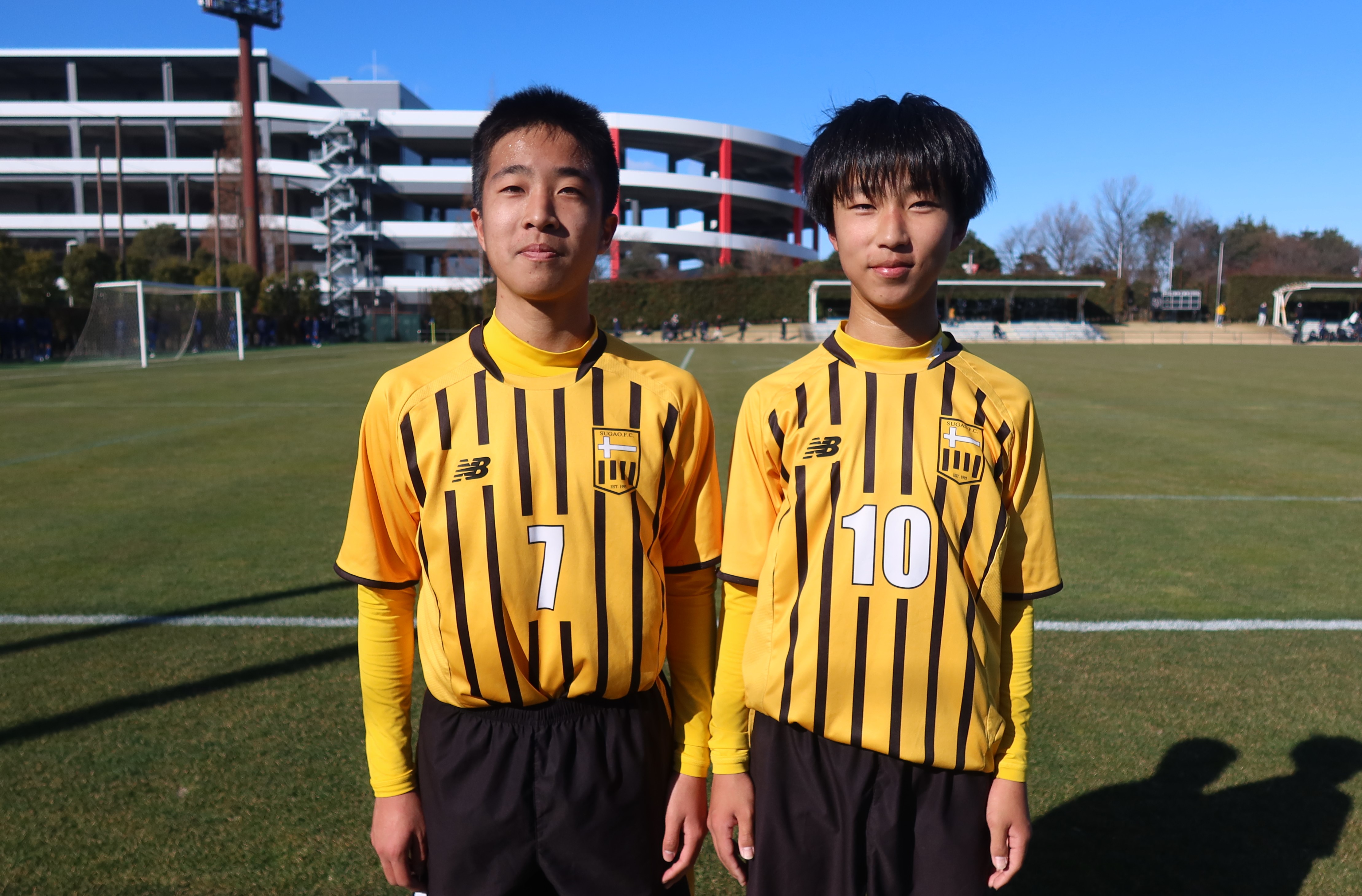 先制ゴールの⑦水越とダメ押しゴールの⑩鶴崎